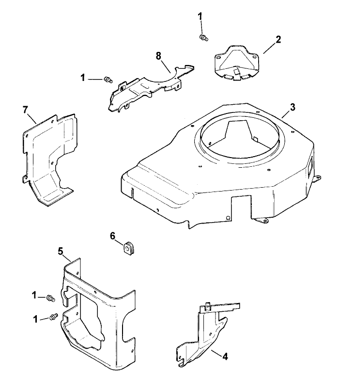 Blower Housing And Baffles Engine Kohler Model No Cv131 Spec 21524