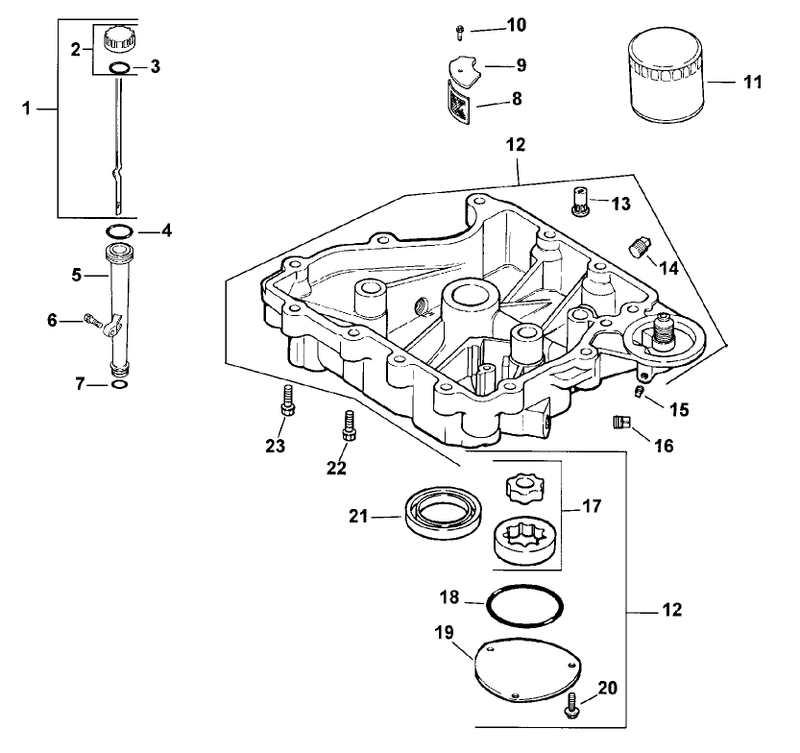 Oil Panlubrication Engine Kohler Model No Cv131 Spec 21524