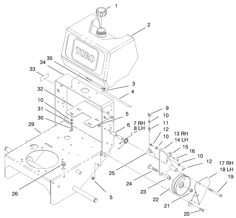 Fuel Tank And Idler Brackey Assembly