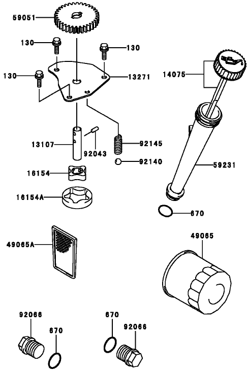 Lubrication Equipment Assembly Kawasaki FH381V AS25