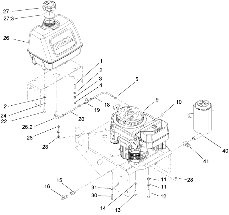 Engine and Fuel System Assembly
