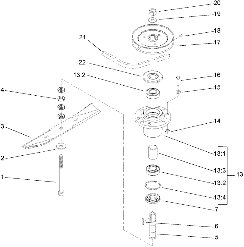 Spindle Blade and Belt Assembly