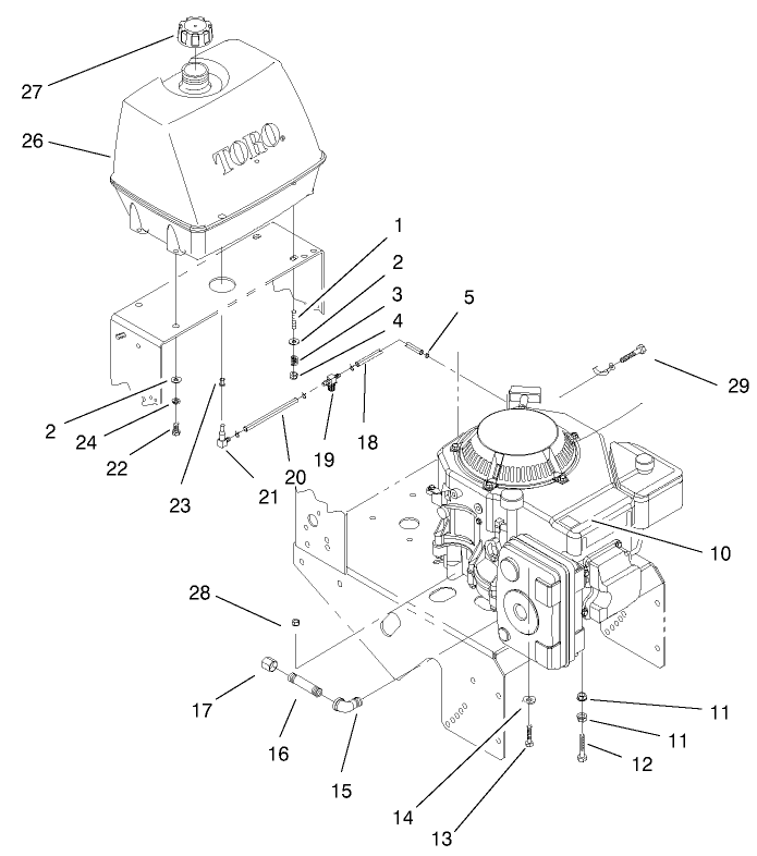 Engine and Fuel System Assembly