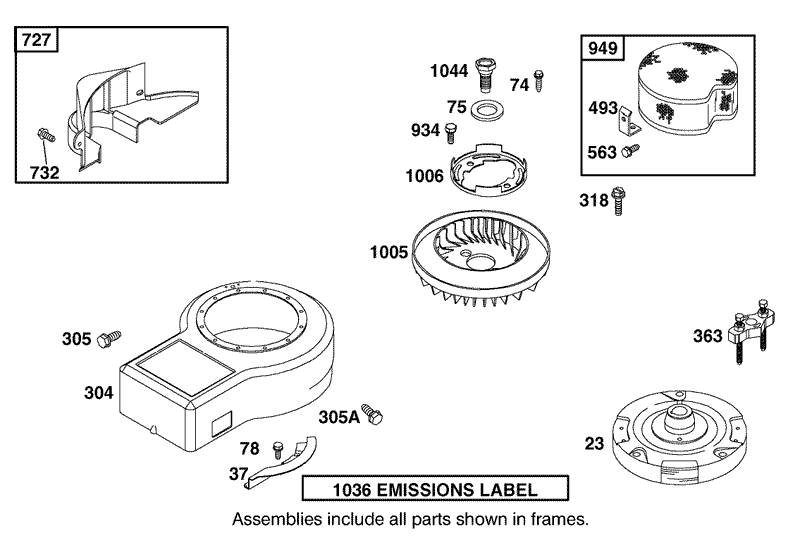 Blower Housing Assembly Engine Briggs and Stratton Model 28B702 1041 E1
