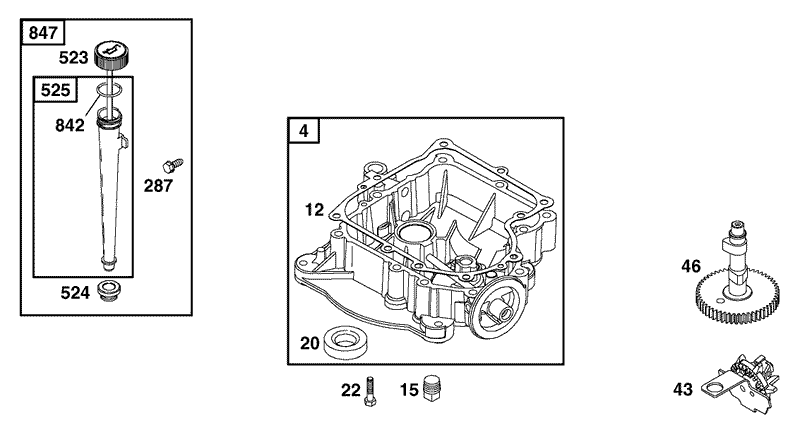Crankcase Assembly Engine Briggs and Stratton Model 28B702 1041 E1