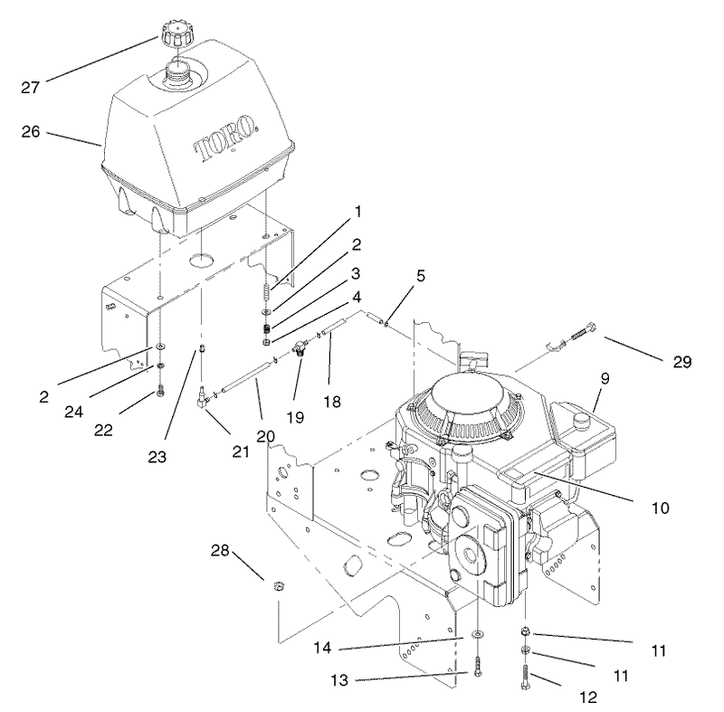 Engine and Fuel System Assembly