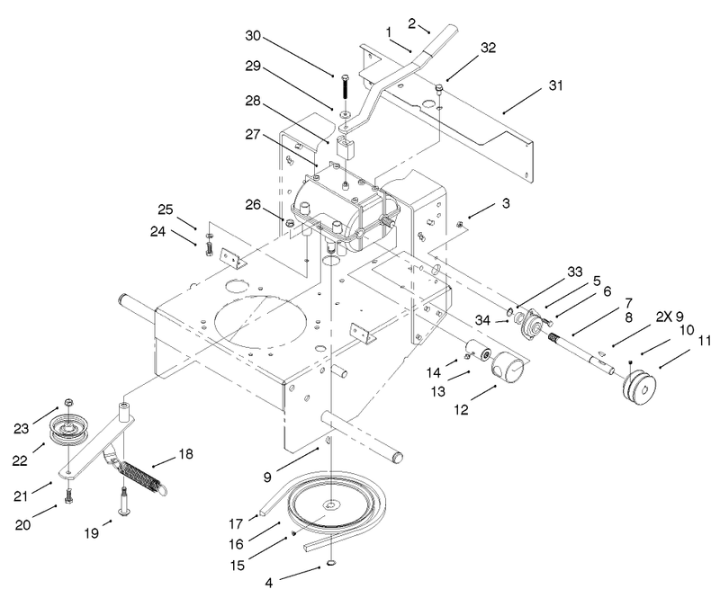 Transmission and Idler Pulley Assembly