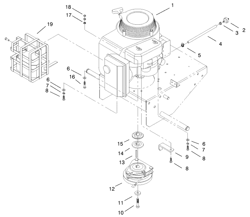 Engine Clutch and Muffler Guard Assembly
