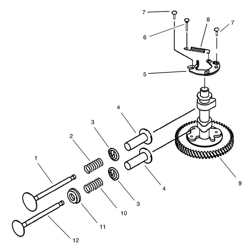 Valve and Camshaft Assembly Kawasaki Model FB460V LS08