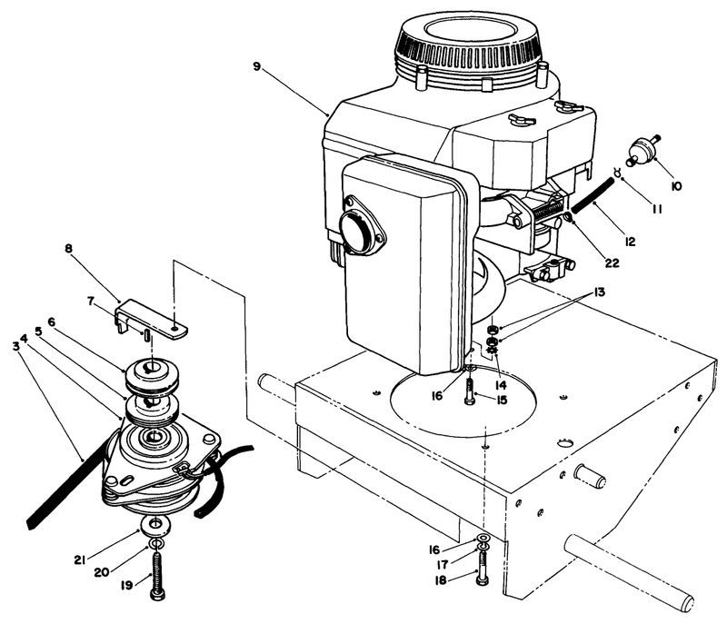Engine and Clutch Assembly