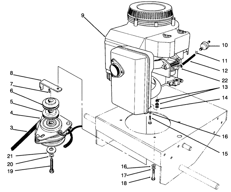 Engine and Clutch Assembly