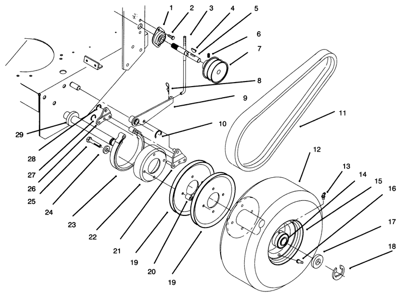 Axle Brake Wheel Drive And Belts