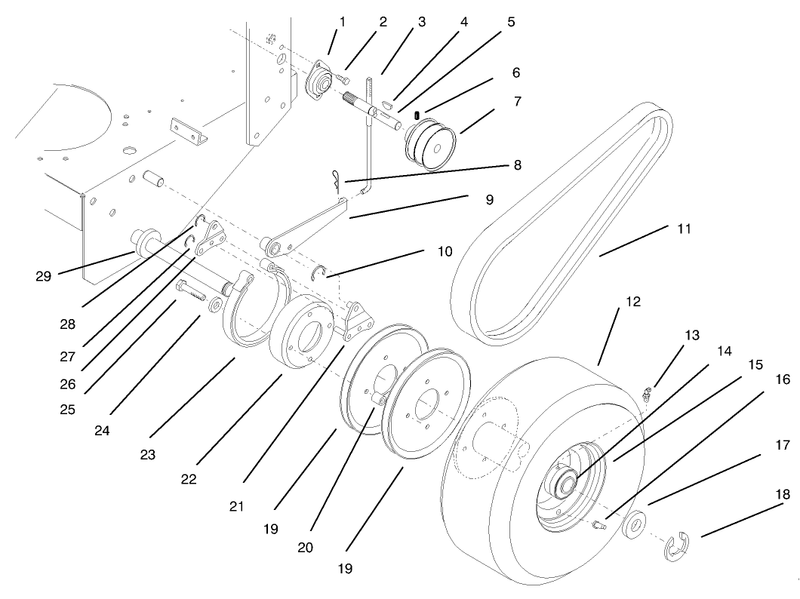 Axle Brake Wheel Drive And Belts