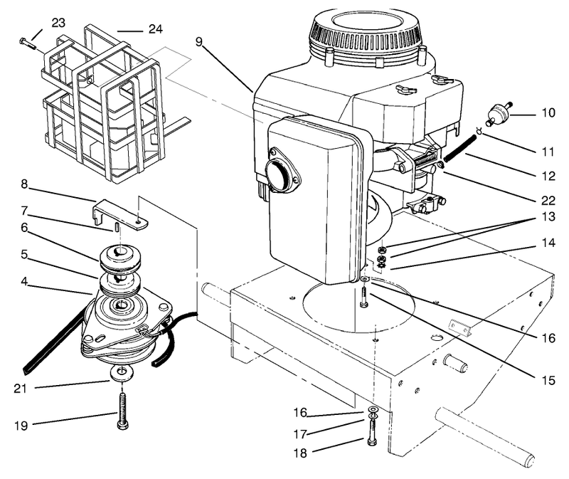 Engine and Clutch Assembly