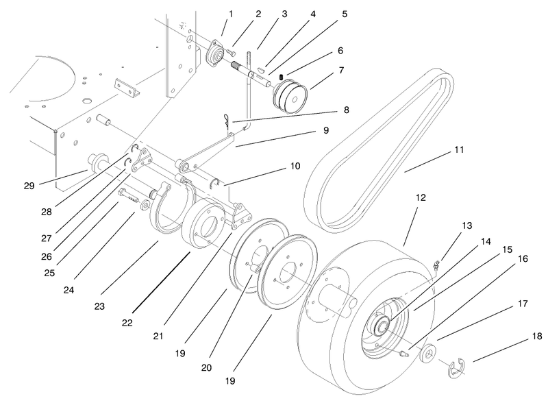 Axle Brake Wheel Drive And Belts