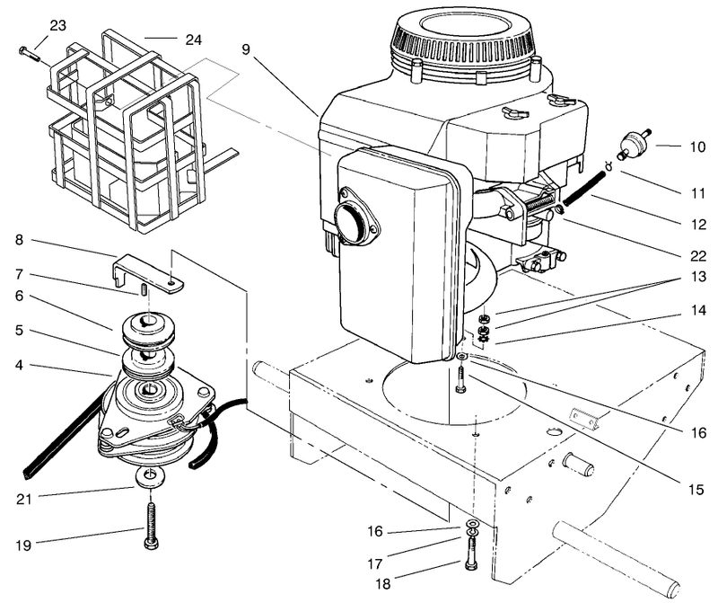 Engine and Clutch Assembly