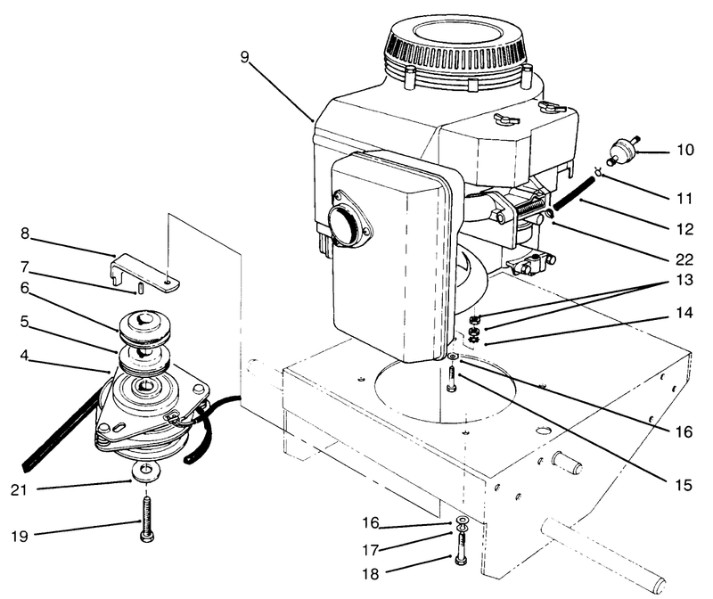 Engine and Clutch Assembly