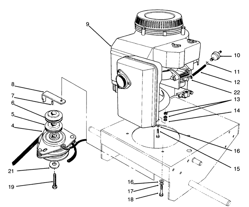 Engine and Clutch Assembly