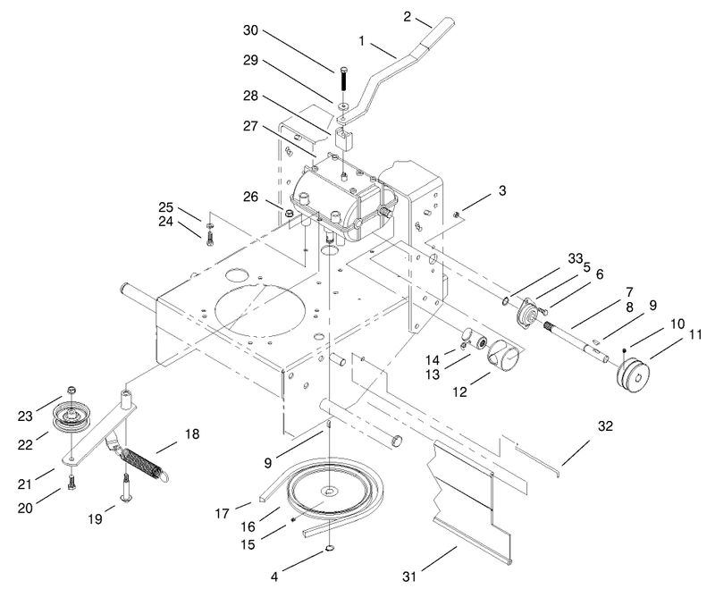 Transmission and Idler Pulley Assembly