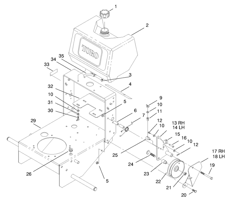 Fuel Tank And Idler Bracket Asm