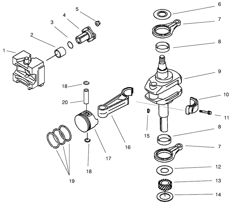 Pistoncrankshaft Kawasaki Model Fb460v Type Ks08