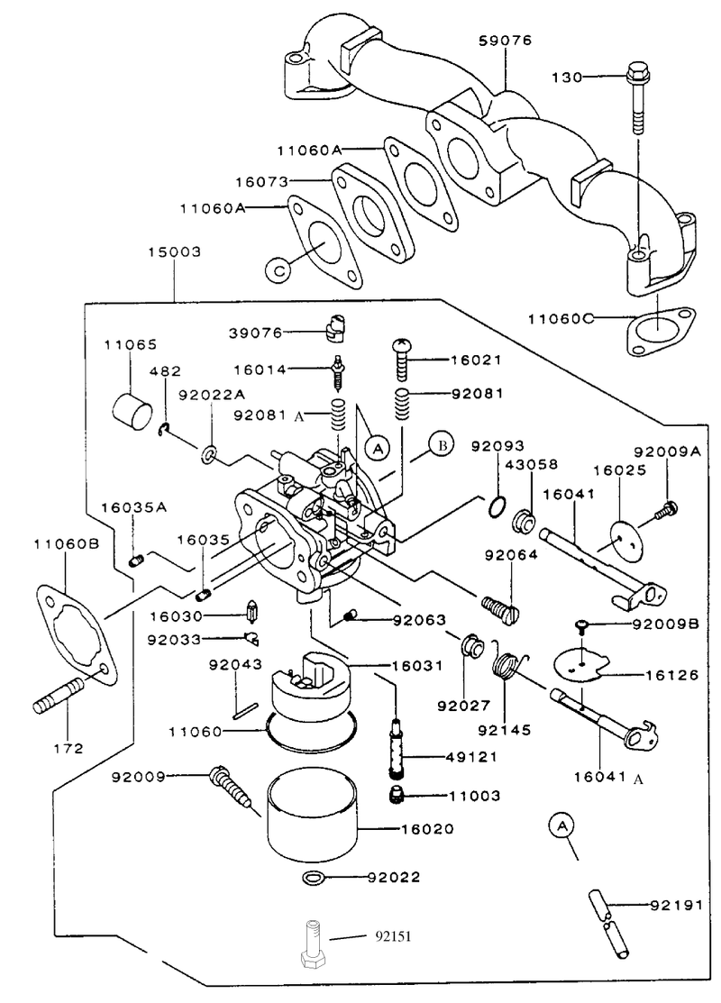 Carburetor Assembly Kawasaki Fh500v As08