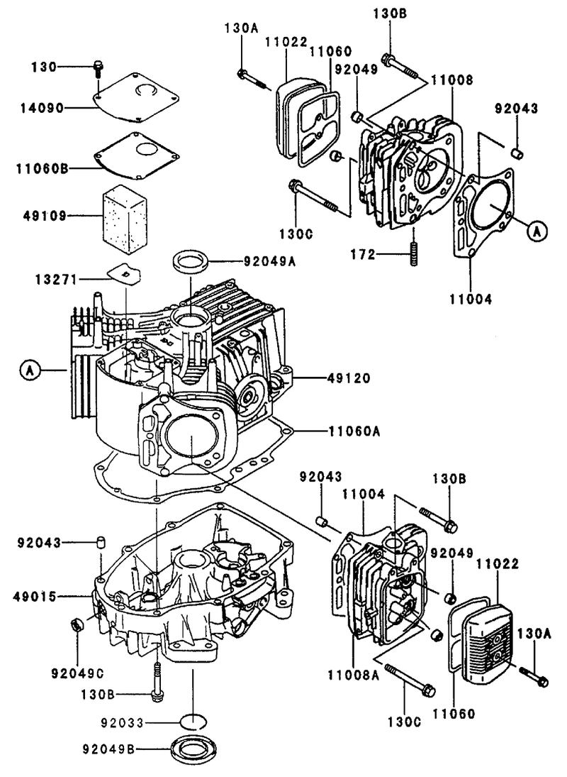 Cylindercrankcase Assembly Kawasaki Fh500v As08