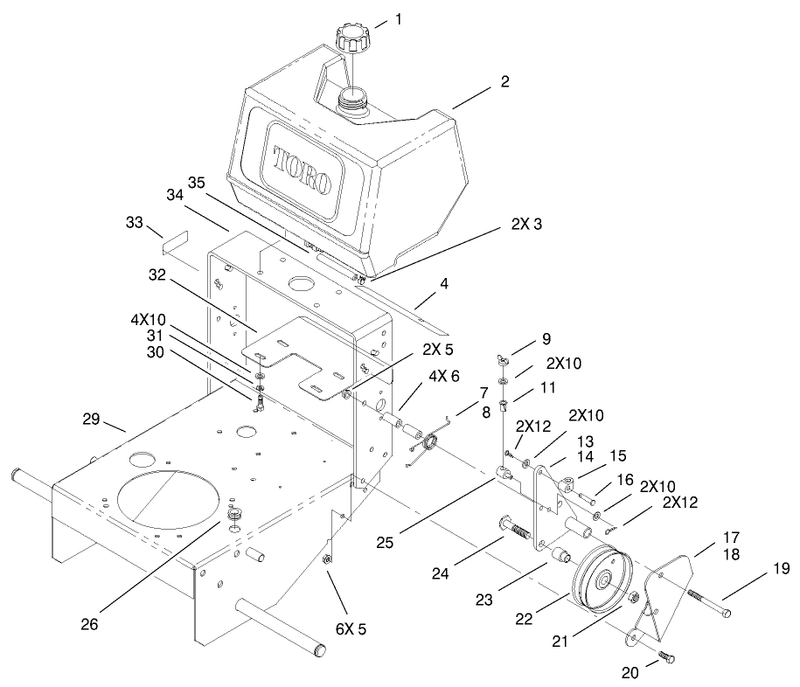 Fuel Tank and Idler Puller Assembly