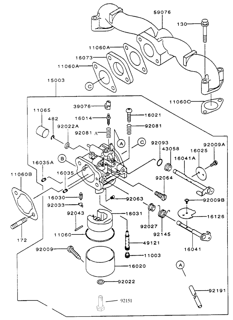 Carburetor Assembly Kawasaki Fh500v As25