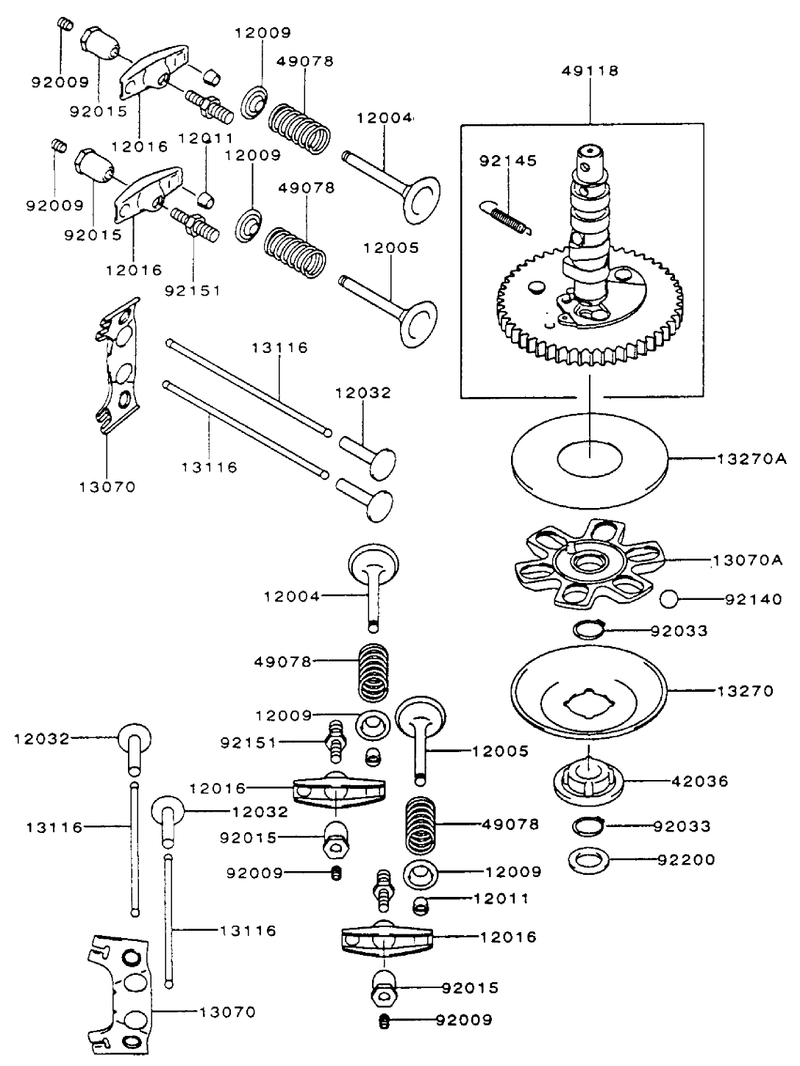 Valvecamshaft Assembly Kawasaki Fh500v As25