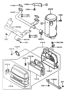Air FilterMuffler Assembly Kawasaki FH500V-AS25