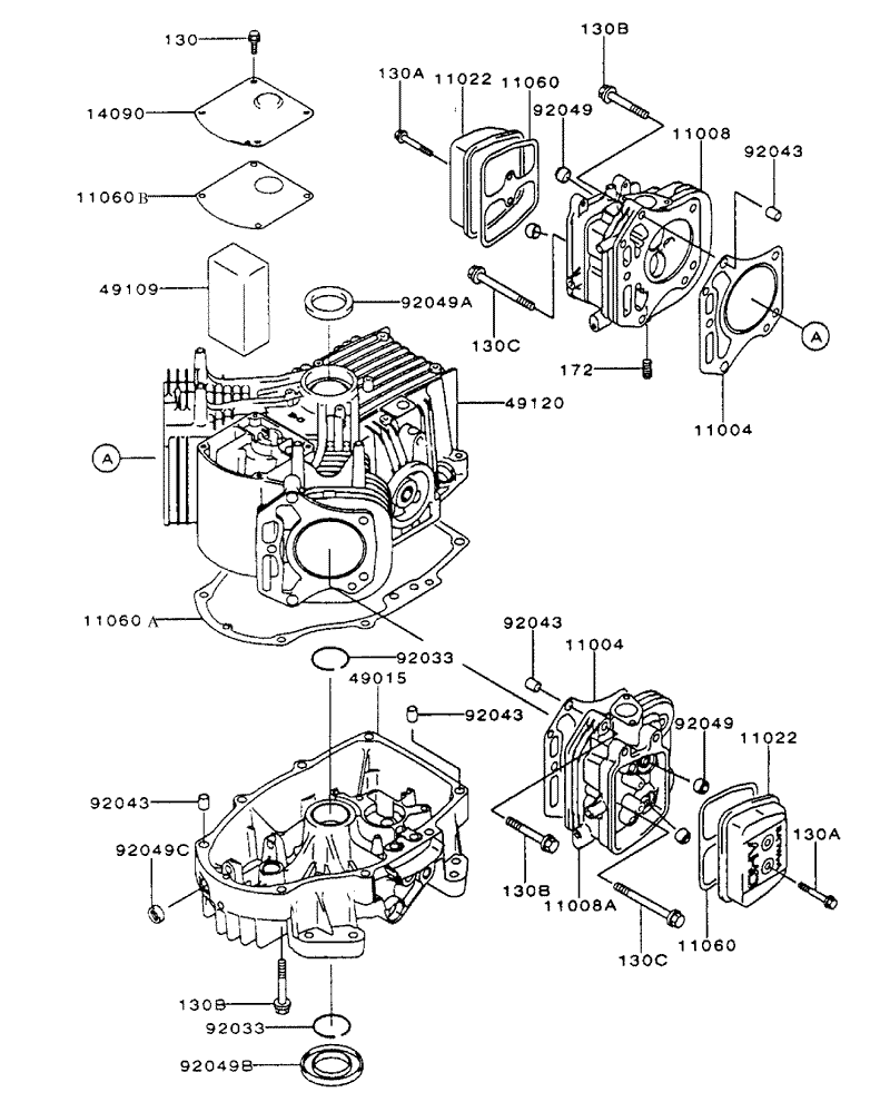 CylinderCrankcase Assembly Continued Kawasaki FH500V AS25
