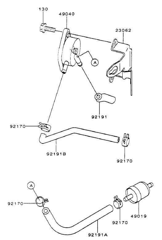 Fuel TankFuel Valve Assembly Kawasaki FH500V AS25