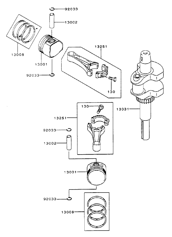 PistonCrankshaft Assembly Kawasaki FH500V AS25