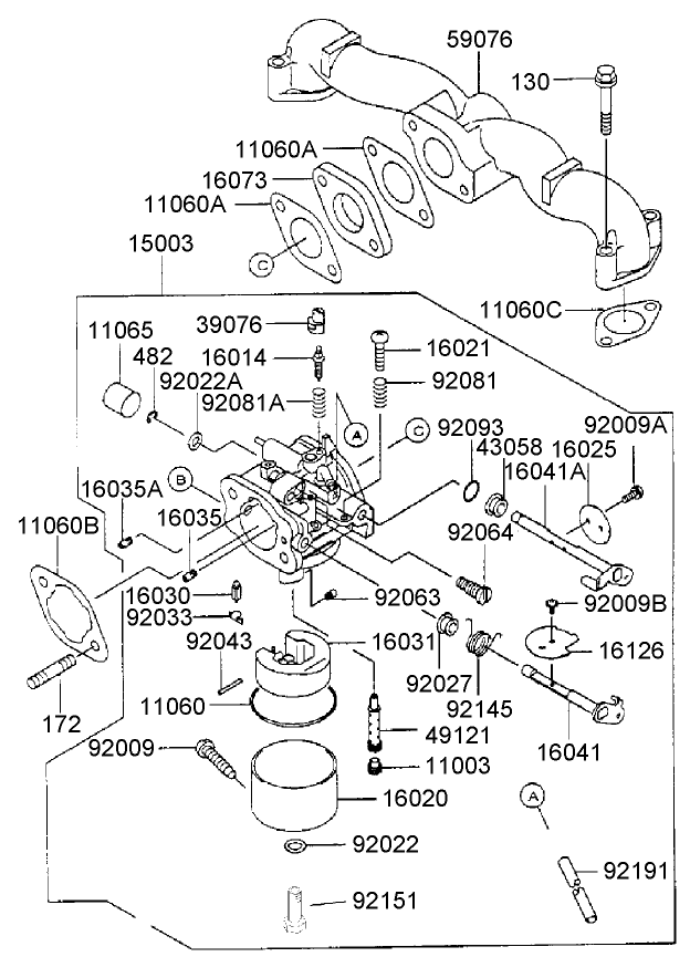 Carburetor Assembly Kawasaki FH500V AS25