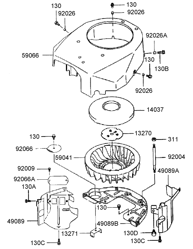 Cooling Equipment Assembly Kawasaki FH500V AS25