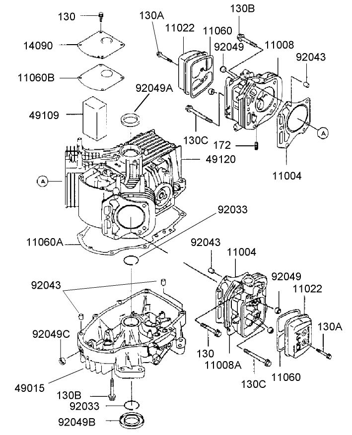 CylinderCrankcase Assembly Kawasaki FH500V AS25
