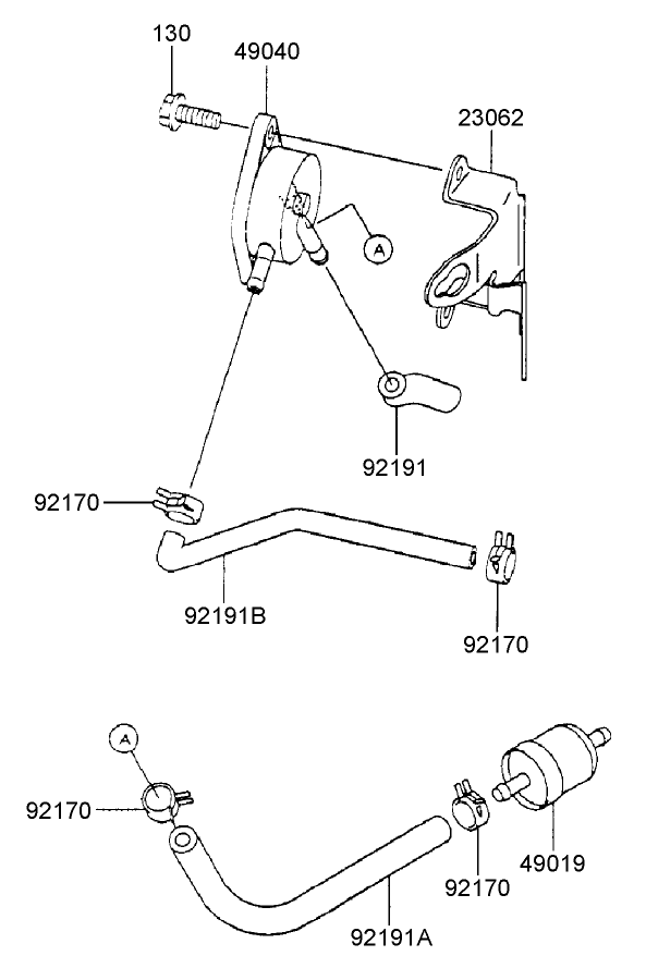 Fuel TankFuel Valve Assembly Kawasaki FH500V AS25