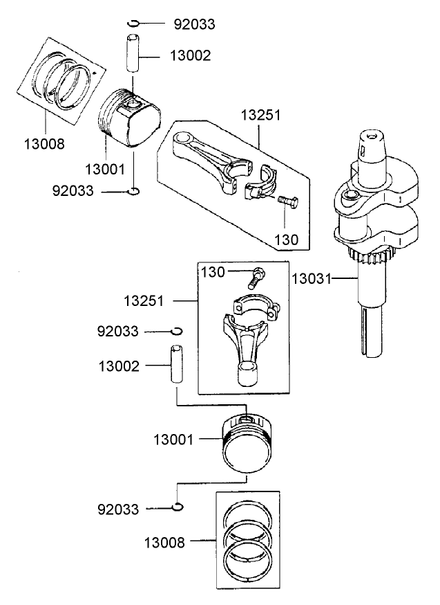 PistonCrankshaft Assembly Kawasaki FH500V AS25