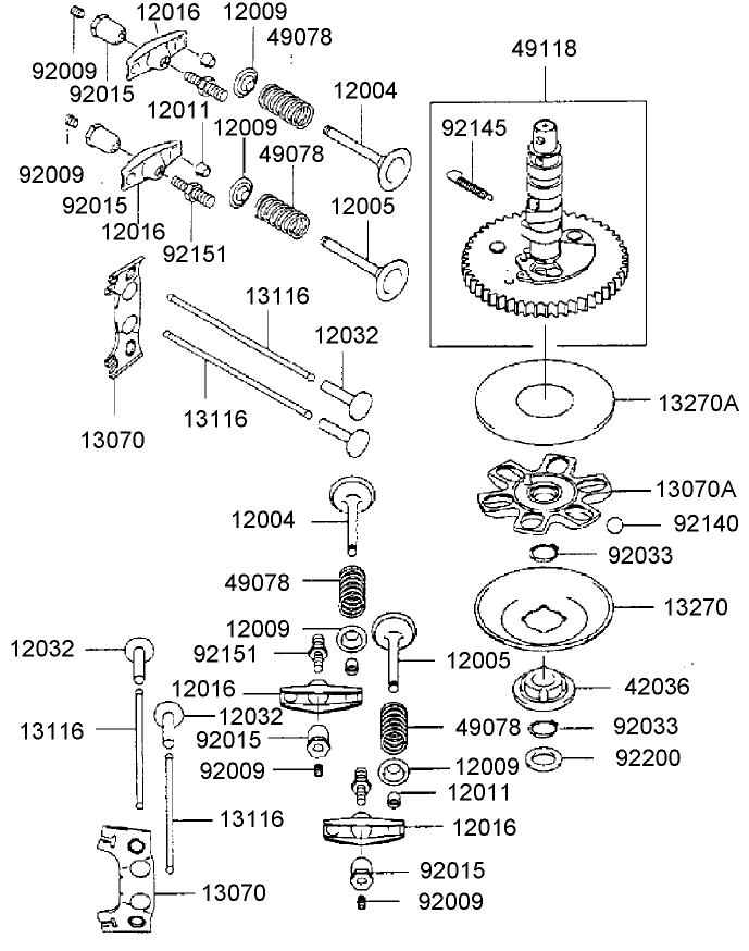 ValveCamshaft Assembly Kawasaki FH500V AS25