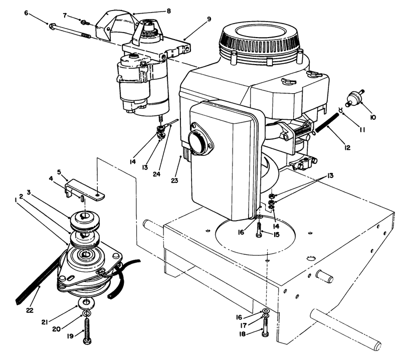 Engine and Clutch Assembly
