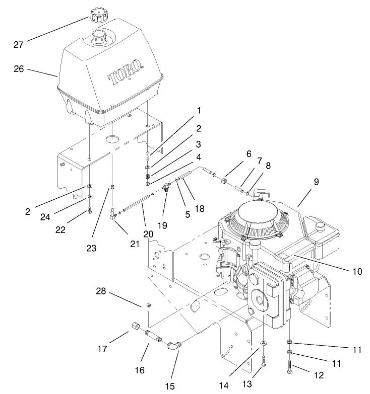 Engine and Fuel System Assembly