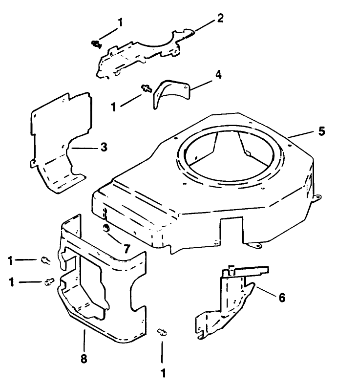 Blower Housing and Baffle Kohler Engine Model No Cv14 T 1412