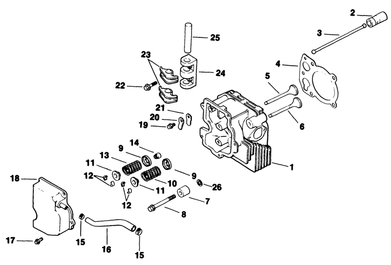 Cylinder Headvalvebreather Engine Kohler Model No Cv14t 1412