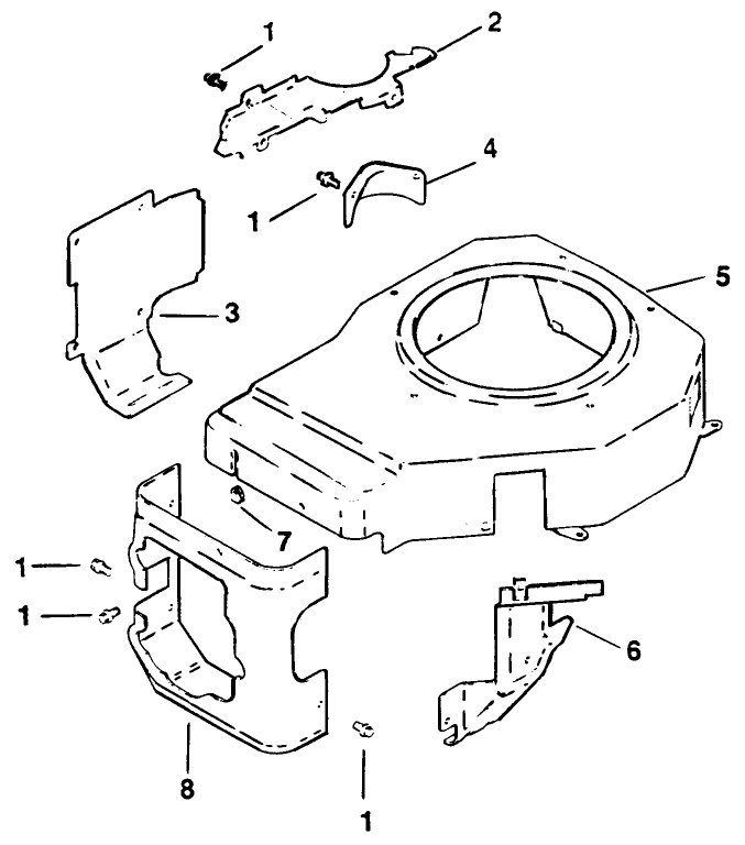 Blower And Housing and Baffles Engine Kohler Model No Cv14t 1412