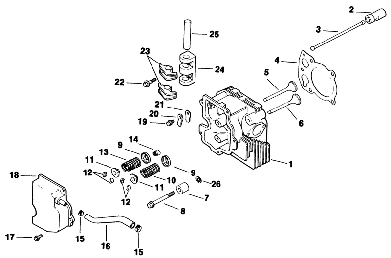 Cylinder Headvalvebreather Engine Kohler Model No Cv14t 1412