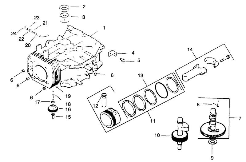Crankcase Engine Kohler Model No Cv14t 1412