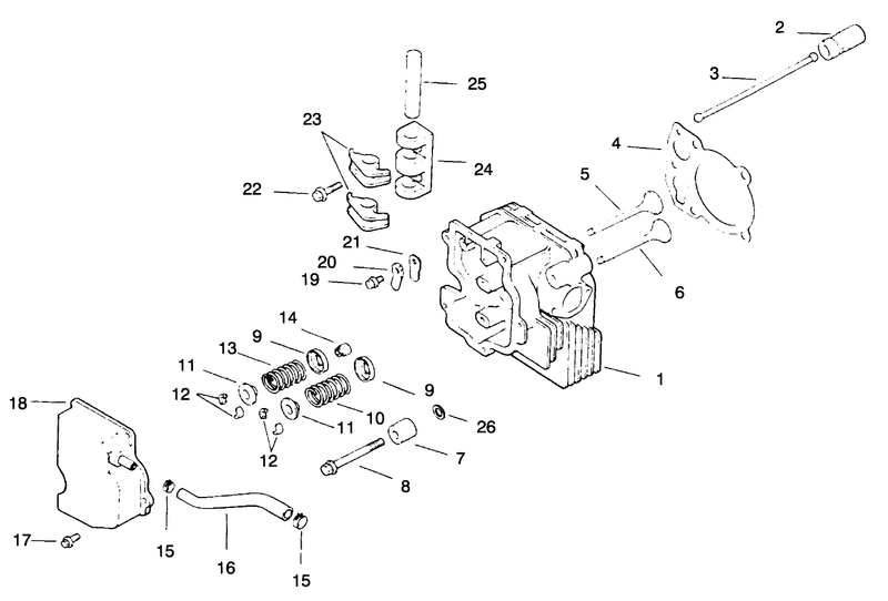 Cylinder Headvalvebreather Engine Kohler Model No Cv14 T 1412