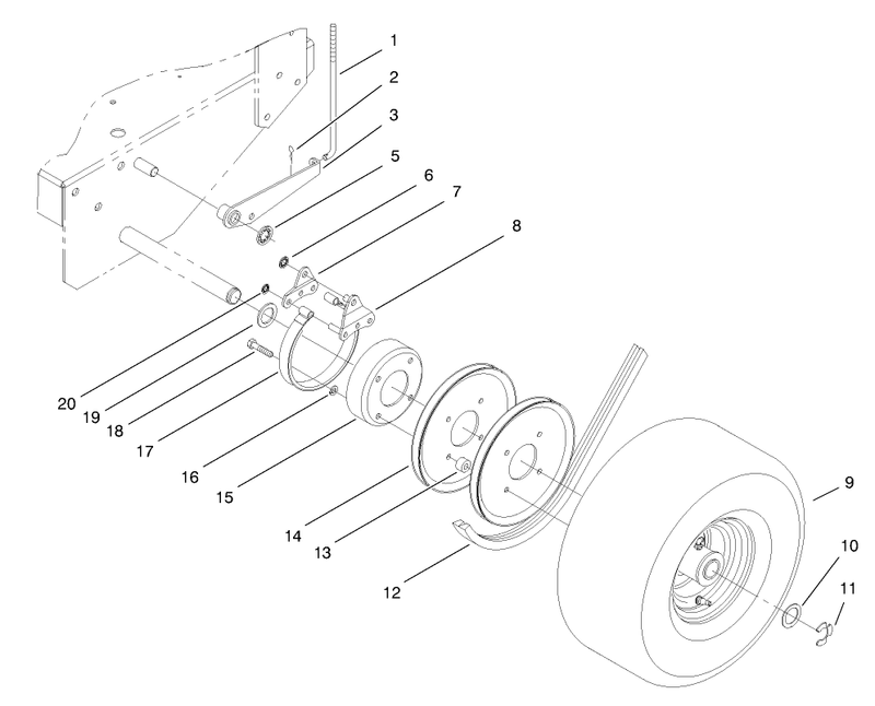 Brake Wheel Pulley and Wheel Assembly