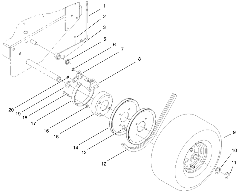 Brake Wheel Pulley and Wheel Assembly